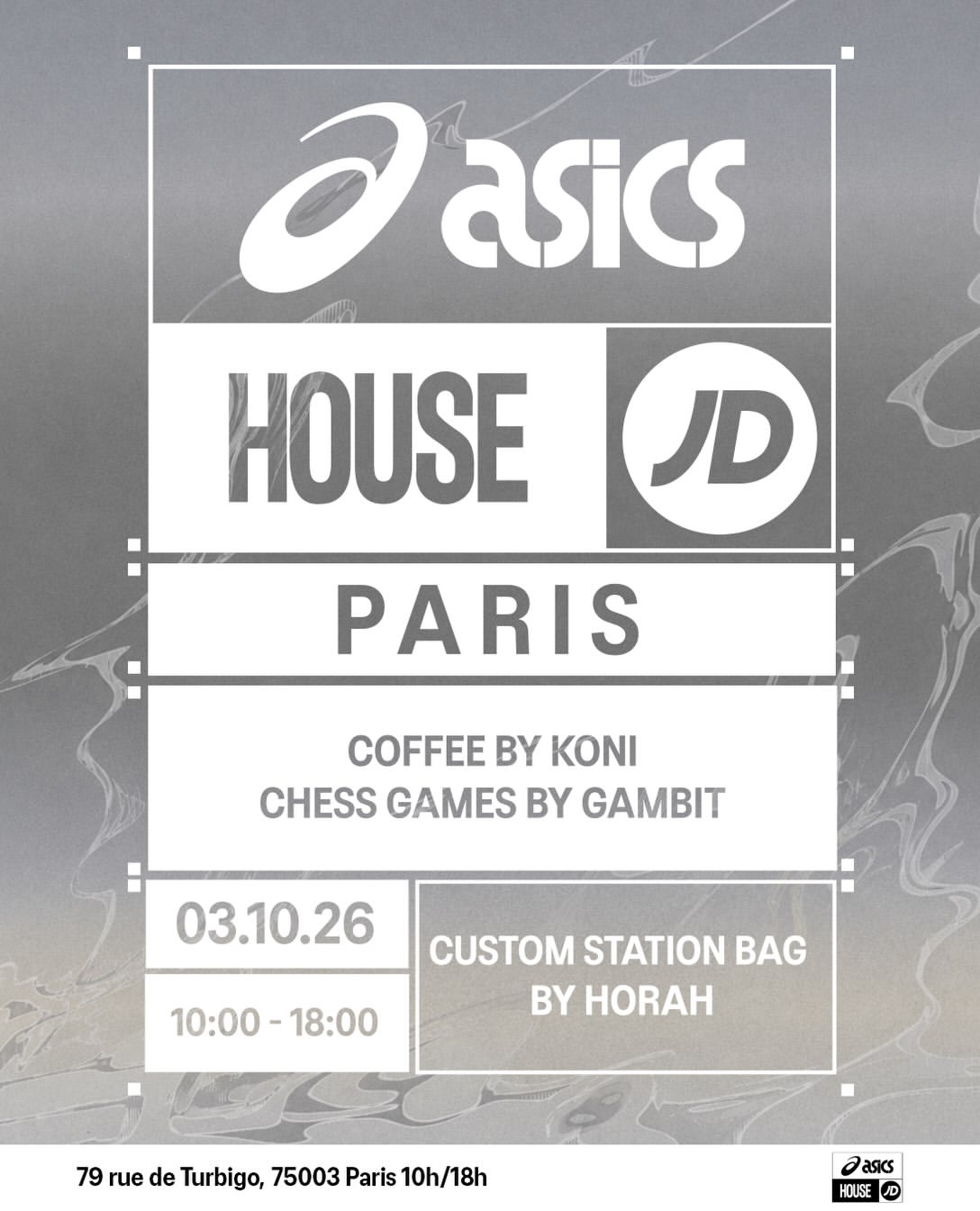 ASICS House JD Paris — chess games by Gambit — 03.10.26, 79 rue de Turbigo, 75003 Paris
